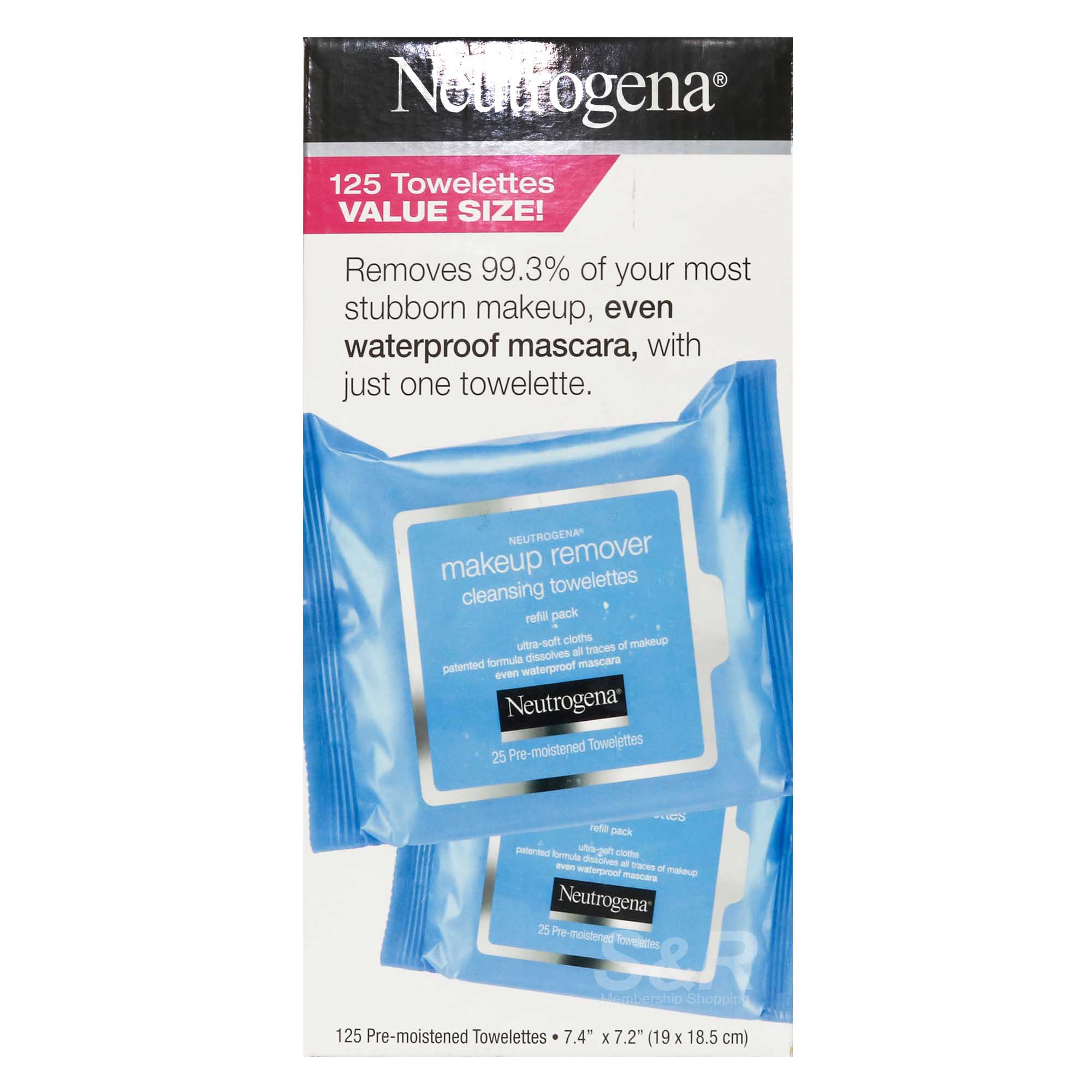 Neutrogena Makeup Remover Cleansing Towelettes Refill Pack 125pcs